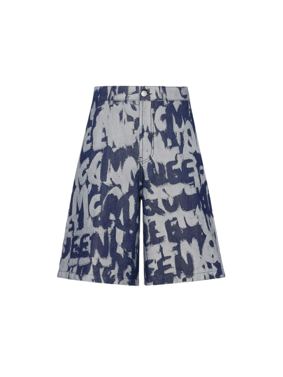 Graffiti Print Mini Shorts