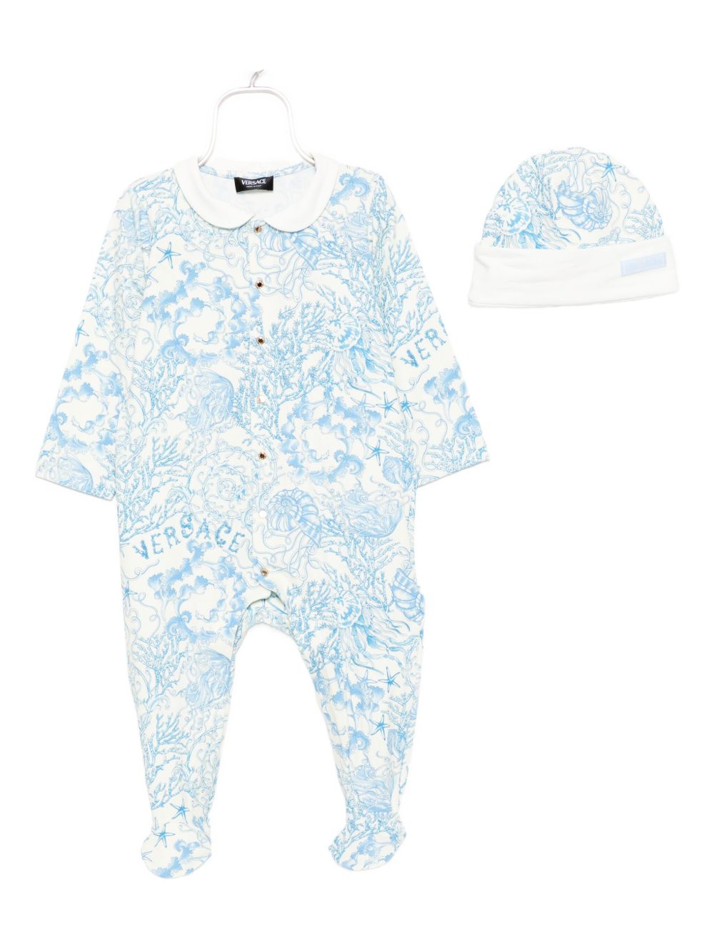 Versace Kids Underwater Barocco babygrow set - White