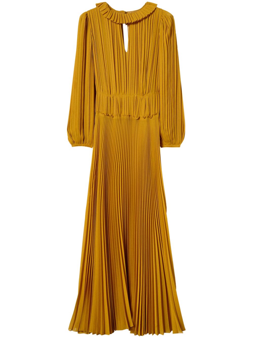 Pleated georgette dress - Yellow