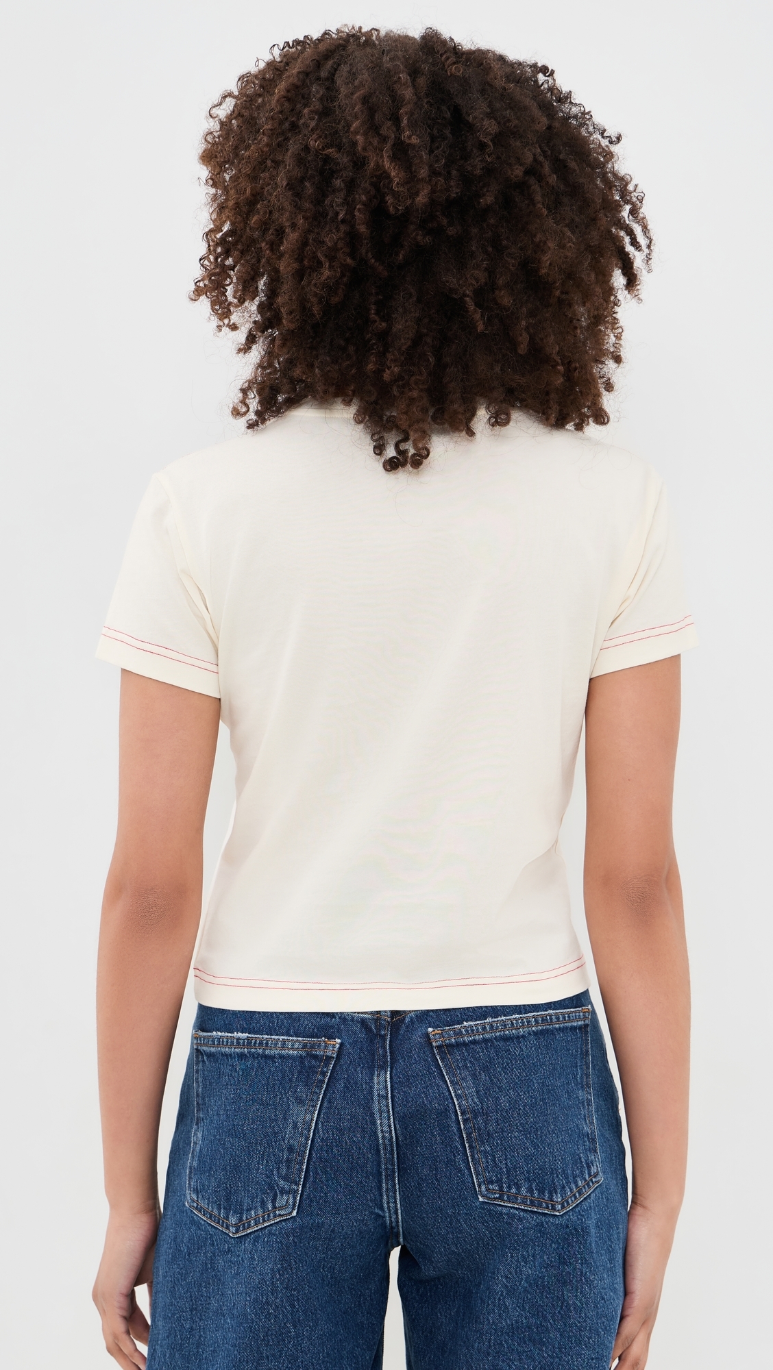 Lobster Embroidery Graphic Tee Cream