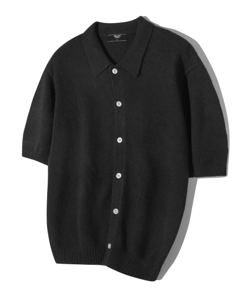 Washable boucle collar short-sleeve knit 9 colors