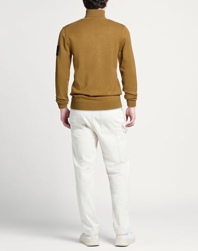 Man Turtleneck Khaki Size M Recycled viscose, PBT