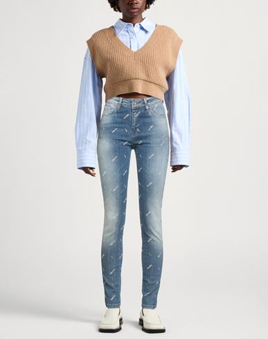 Jeans Woman Jeans Blue Size 27 Cotton, Elastane