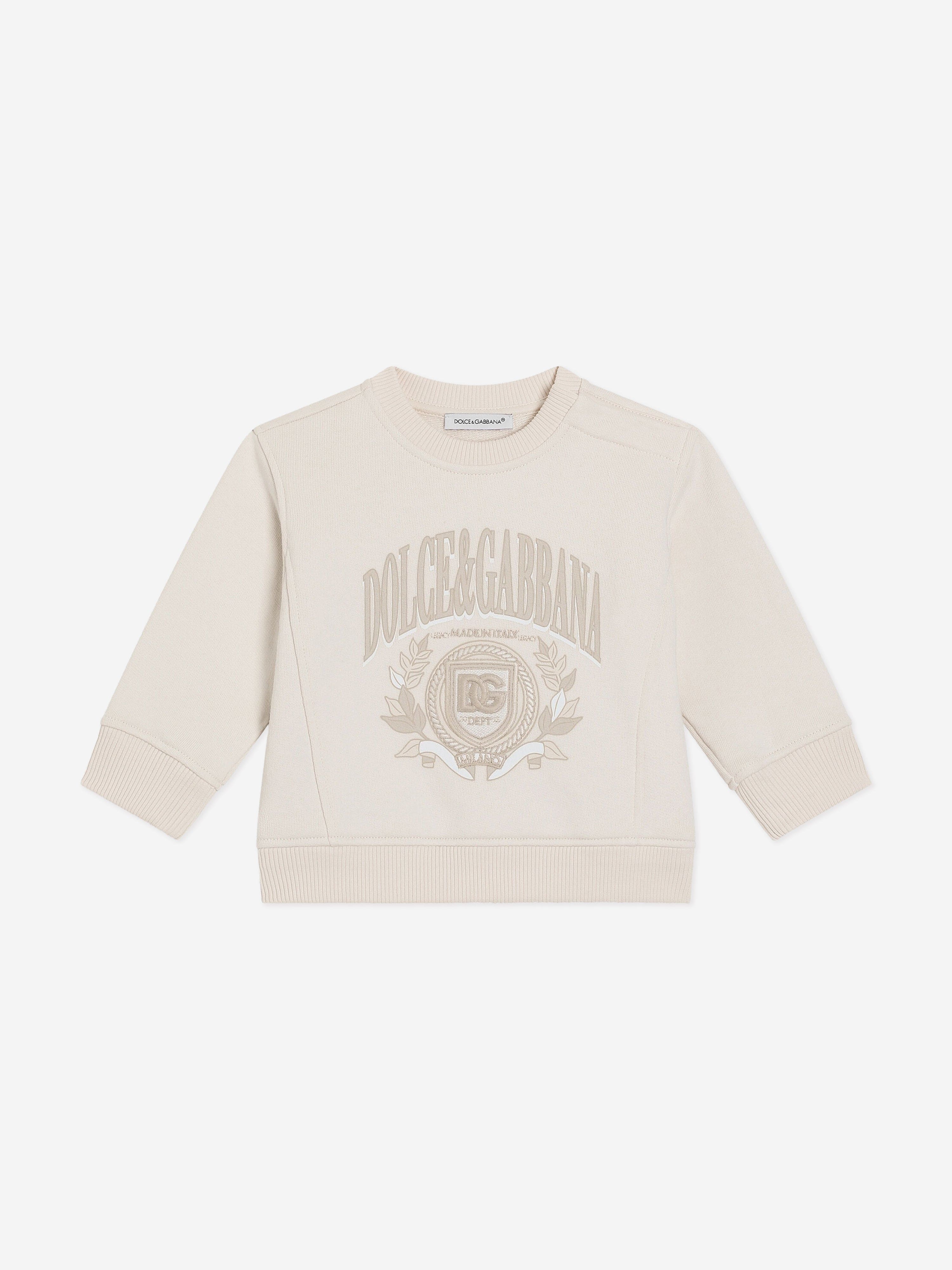 Dolce & Gabbana Baby Boys Logo Sweatshirt in Ivory 12 - 18 Mths
