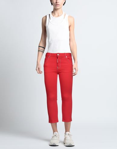 Woman Denim cropped Red