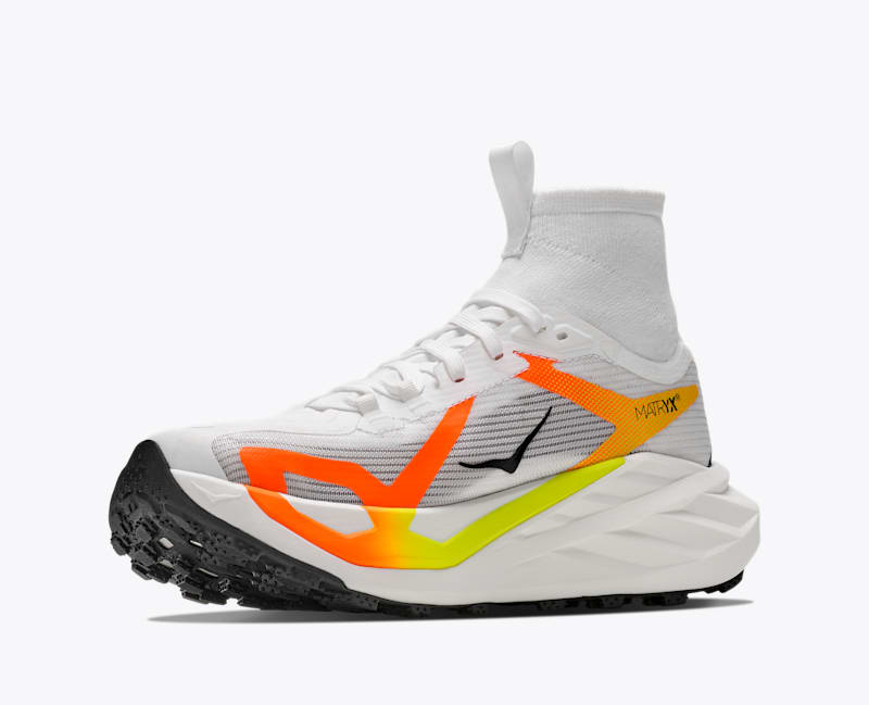 HOKA Women's Tecton X 4 Shoes in Frost/Neon Tangerine