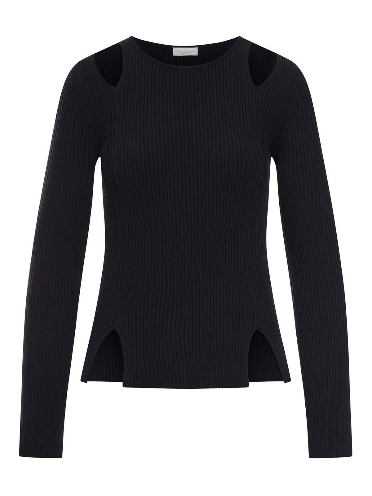 Ribbed Sweater With Cut-Out Inserts