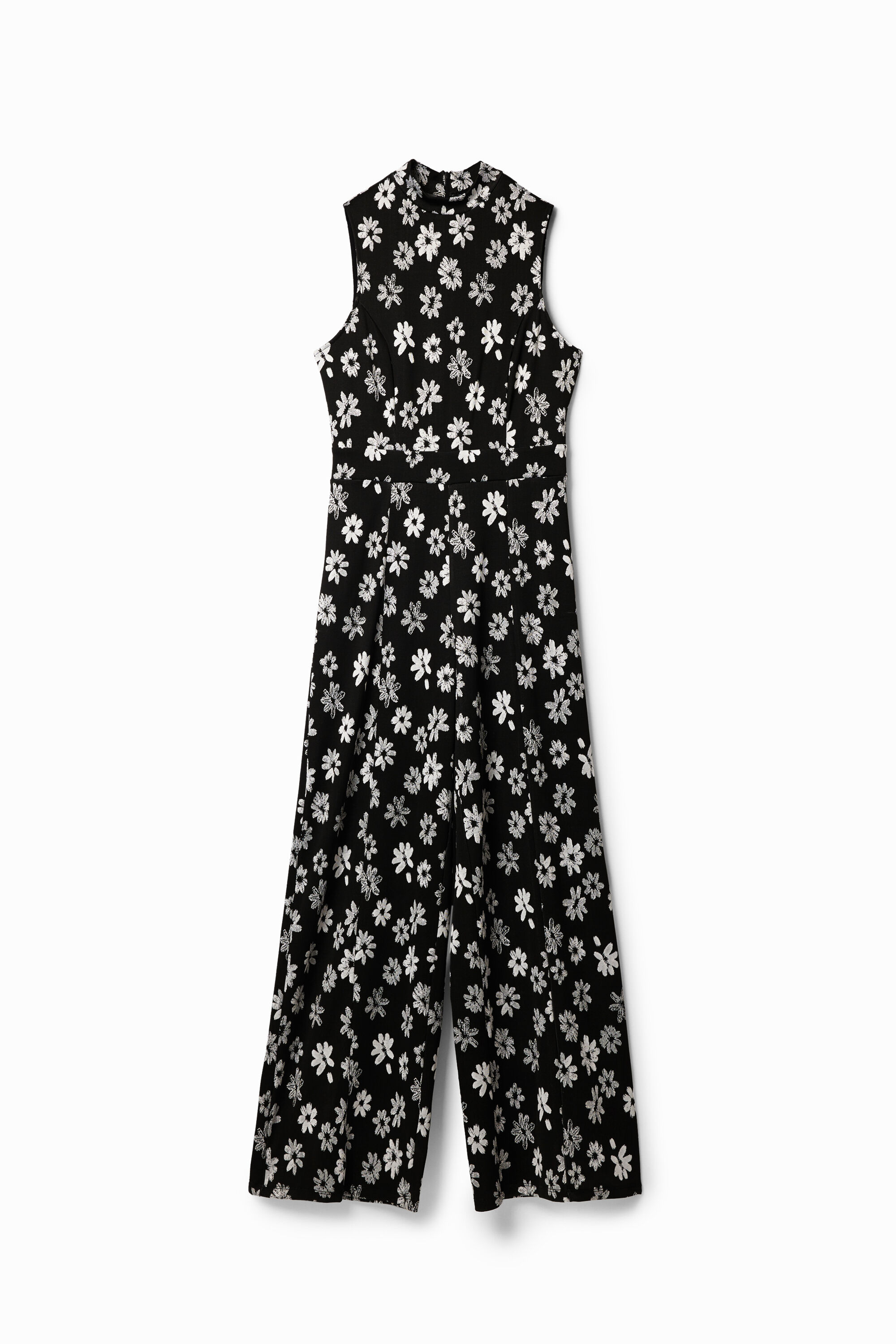 Contrast floral jumpsuit