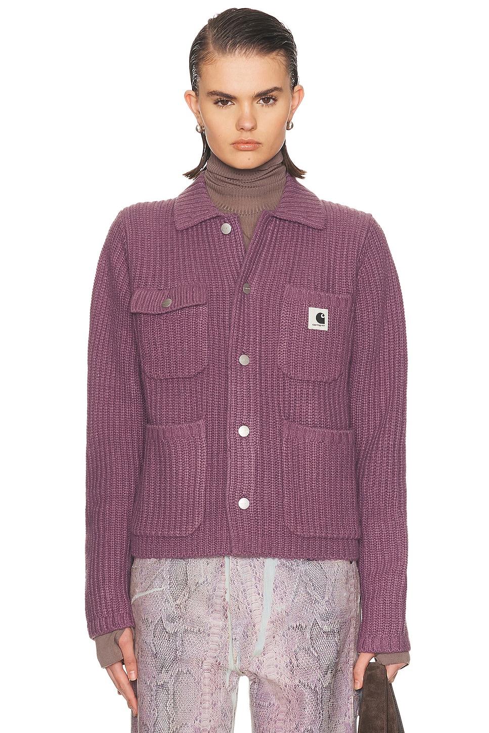 Carhartt WIP Michigan Sweater in Fleur De Sel - Taupe. L also in M