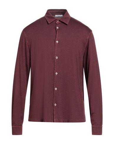 Boglioli Man Shirt Burgundy Size L Cotton, Cashmere