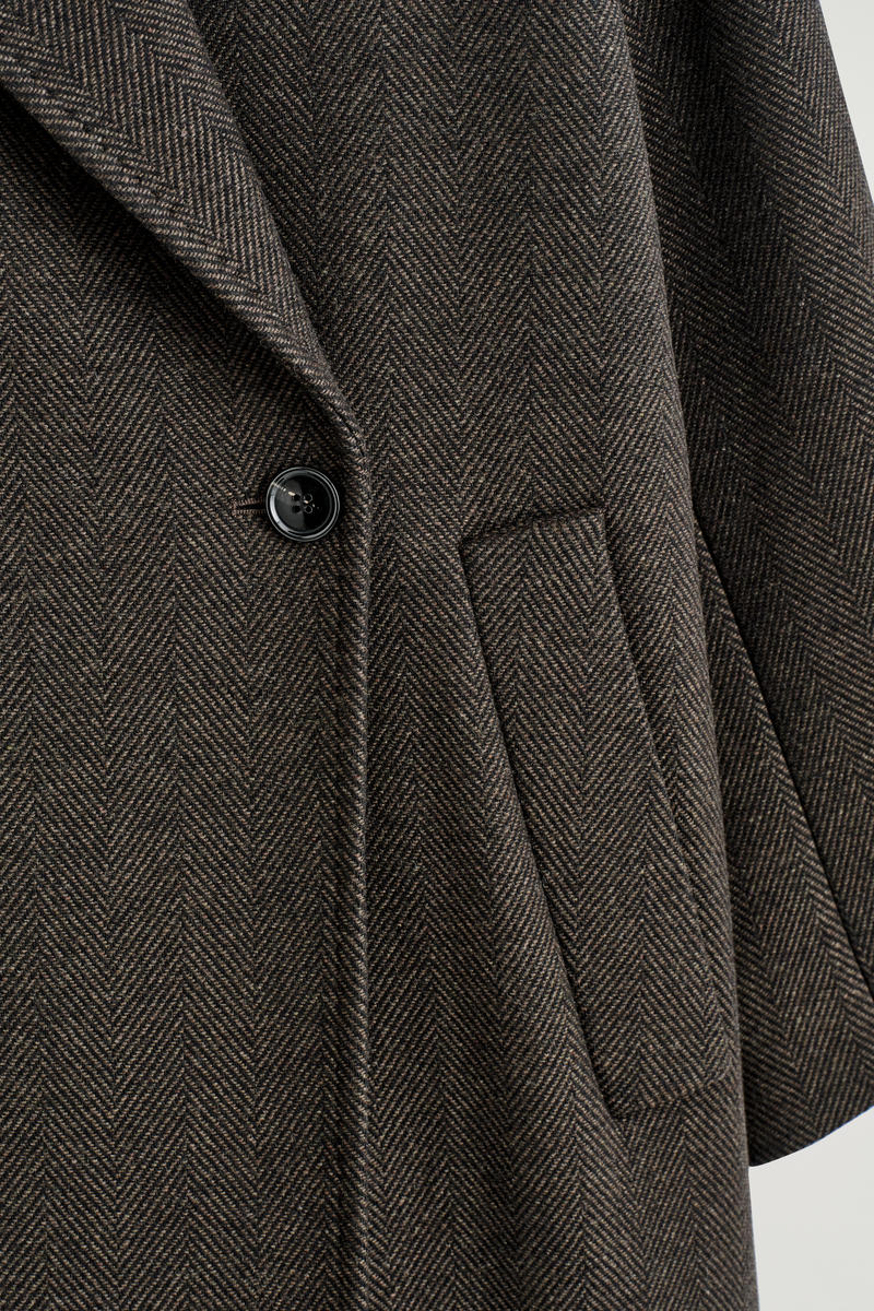 Oversized Double-Breasted Wool Long Coat