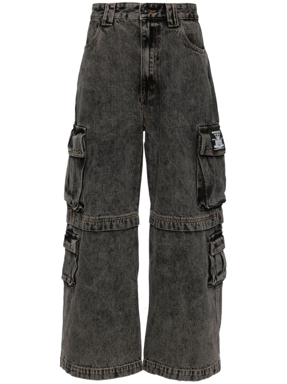 Logo-patch cargo trousers - Black