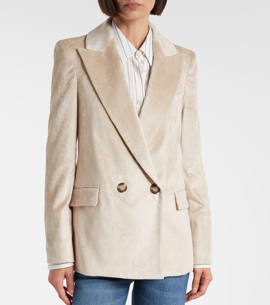 Sevyn double-breasted cotton-blend corduroy blazer