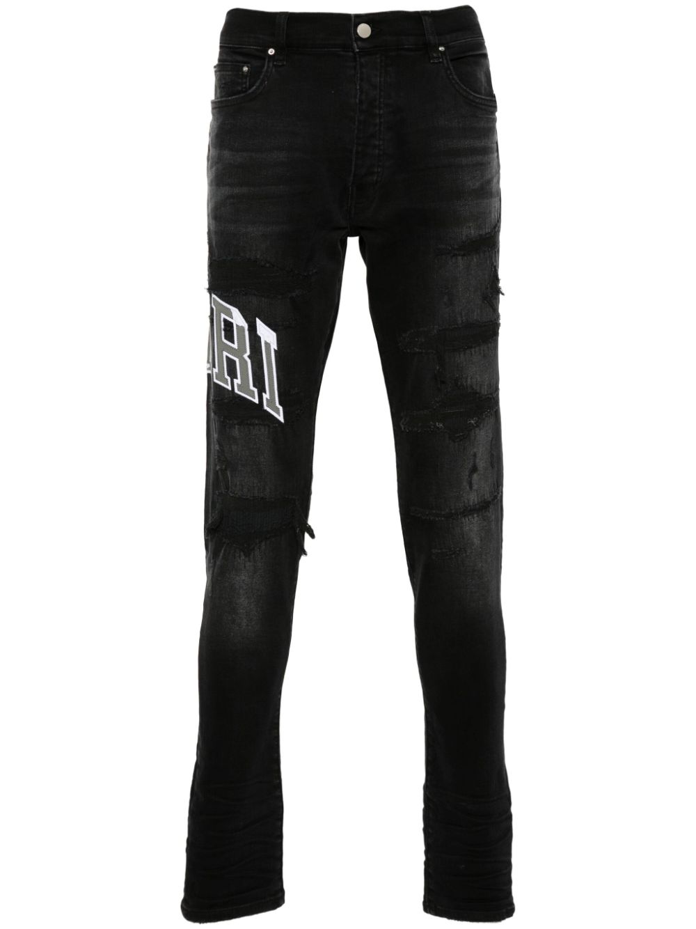 Varsity Logo Repair jeans - Black