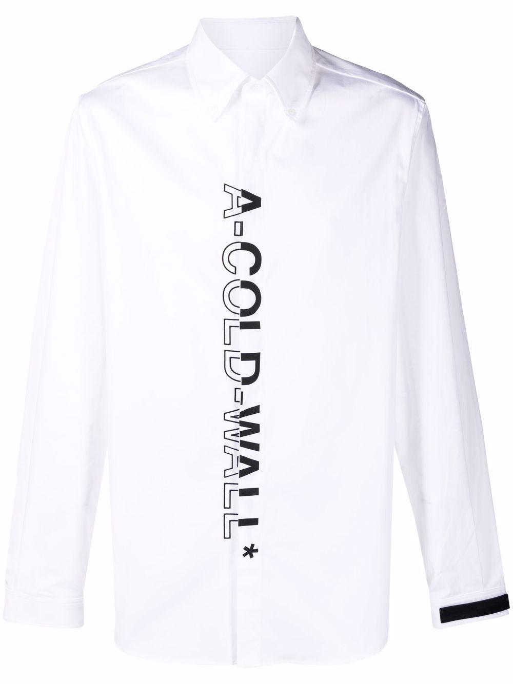 Vertical logo print shirt - White