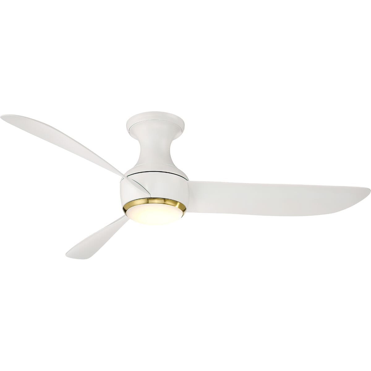 Soft Brass Matte White 52"Ceiling Fan from the Corona Collection