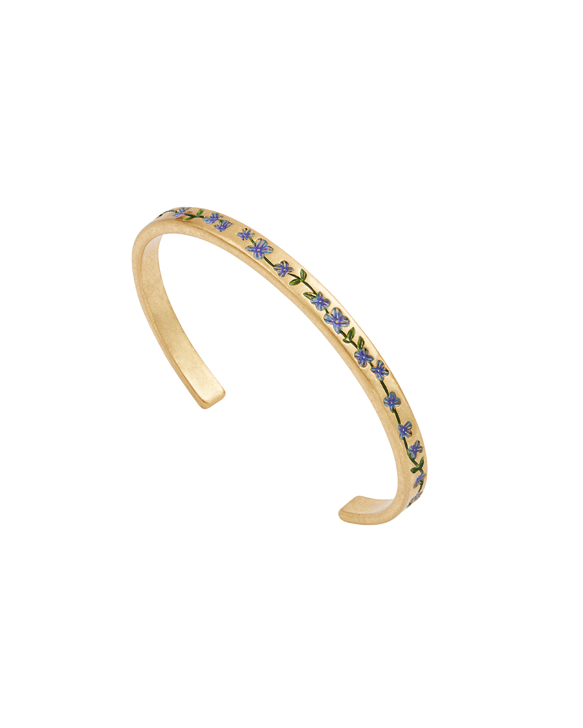 Fable England Gold Forget Me Not Bangle | Women's Jewellery