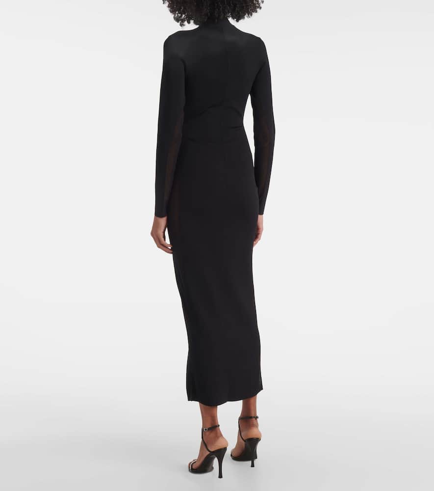 Miracle mesh-paneled knitted maxi dress