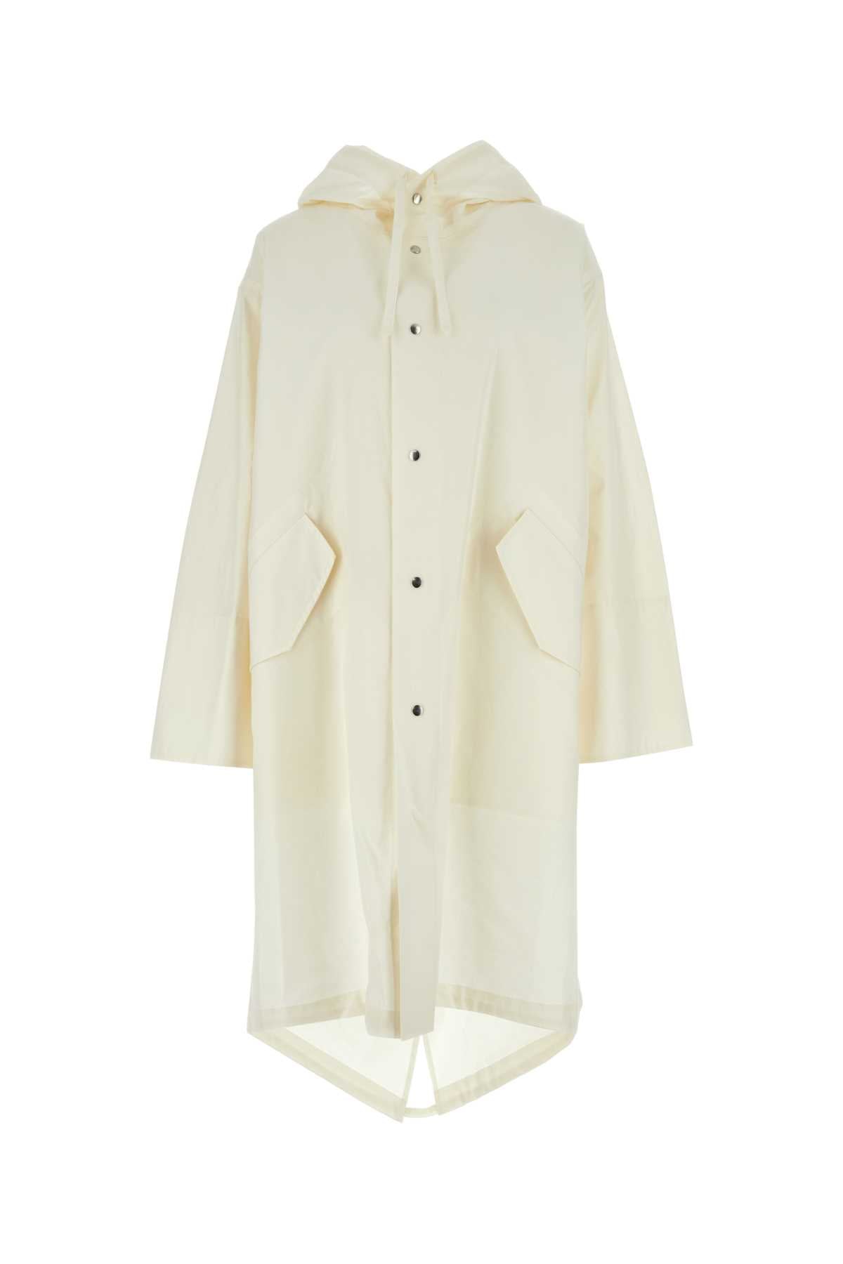 Cotton Hooded Raincoat — White