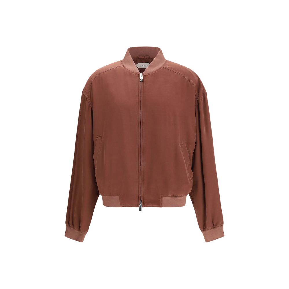 Silk Bomber Jacket — Bordeaux