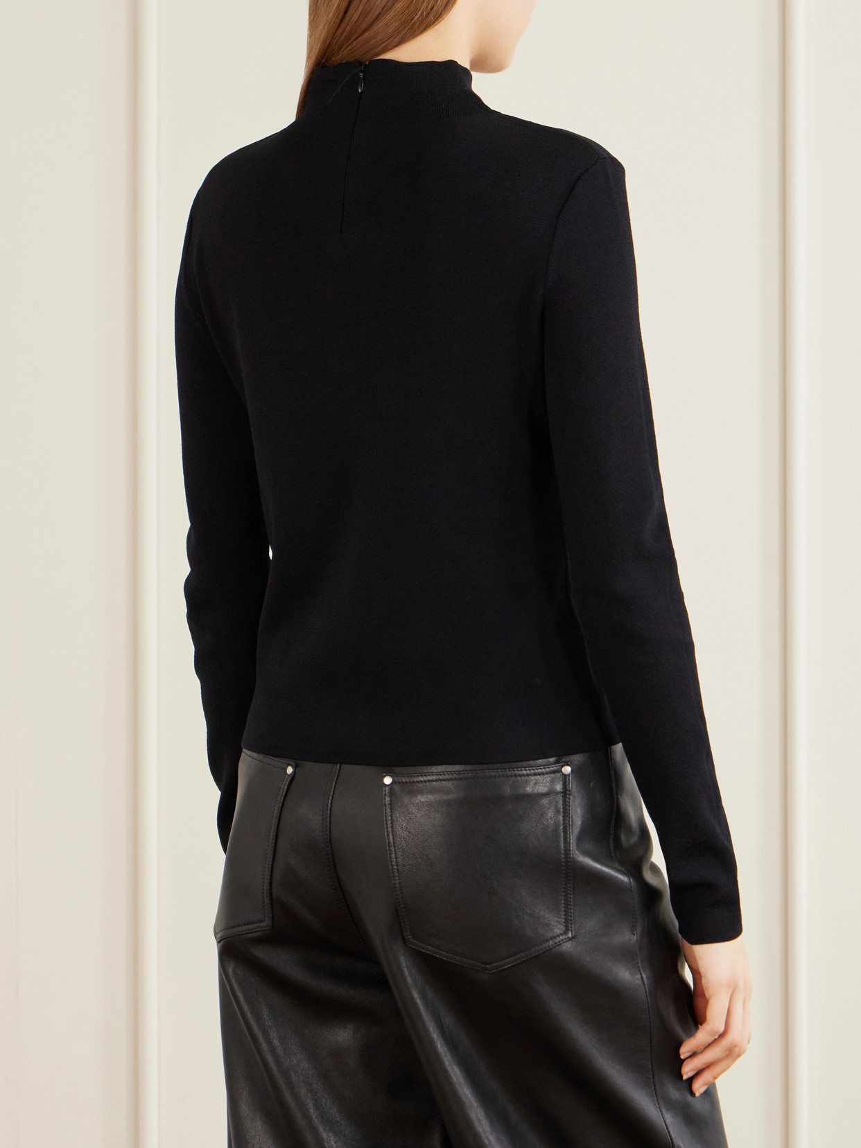 Marianne Crepe Cardigan - Black