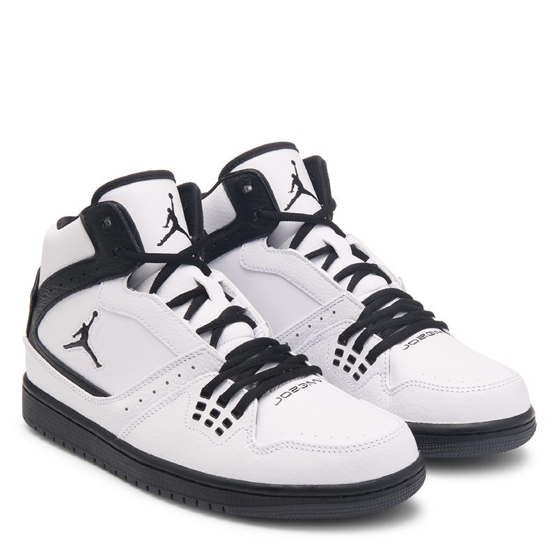 Men's 1 Flight Mid Sneakers (White/Black/Grey)