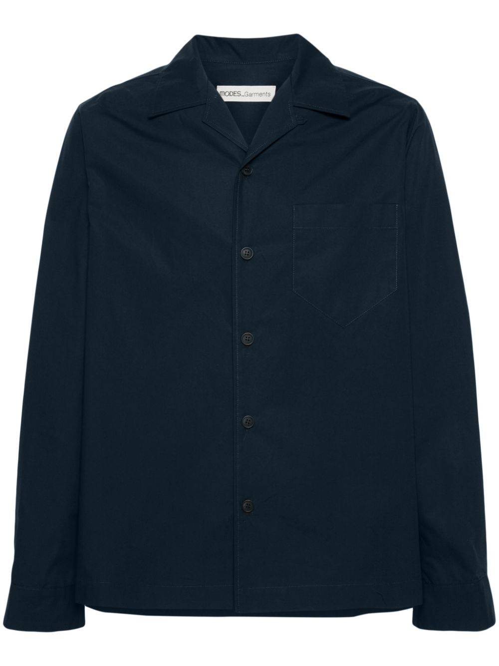 Camp-collar poplin shirt - Blue