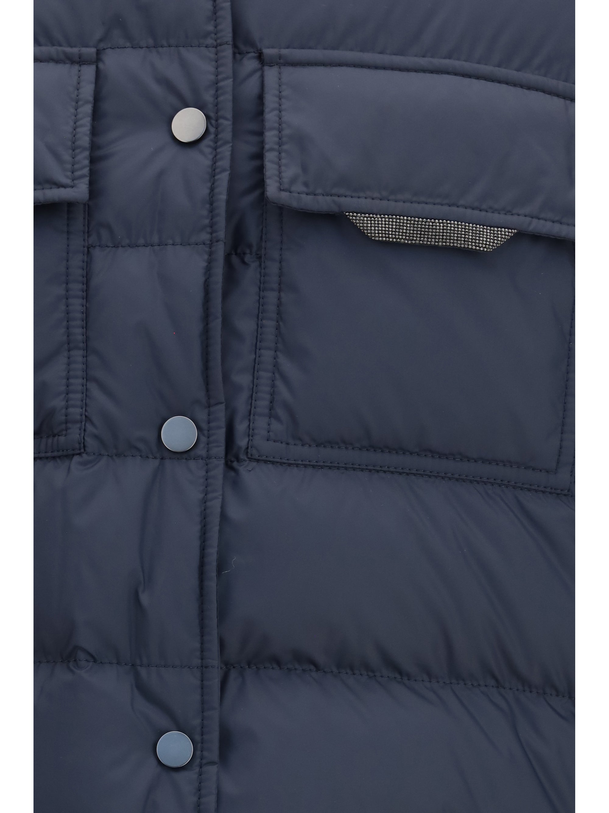 Monil Chain Down Jacket — Navy
