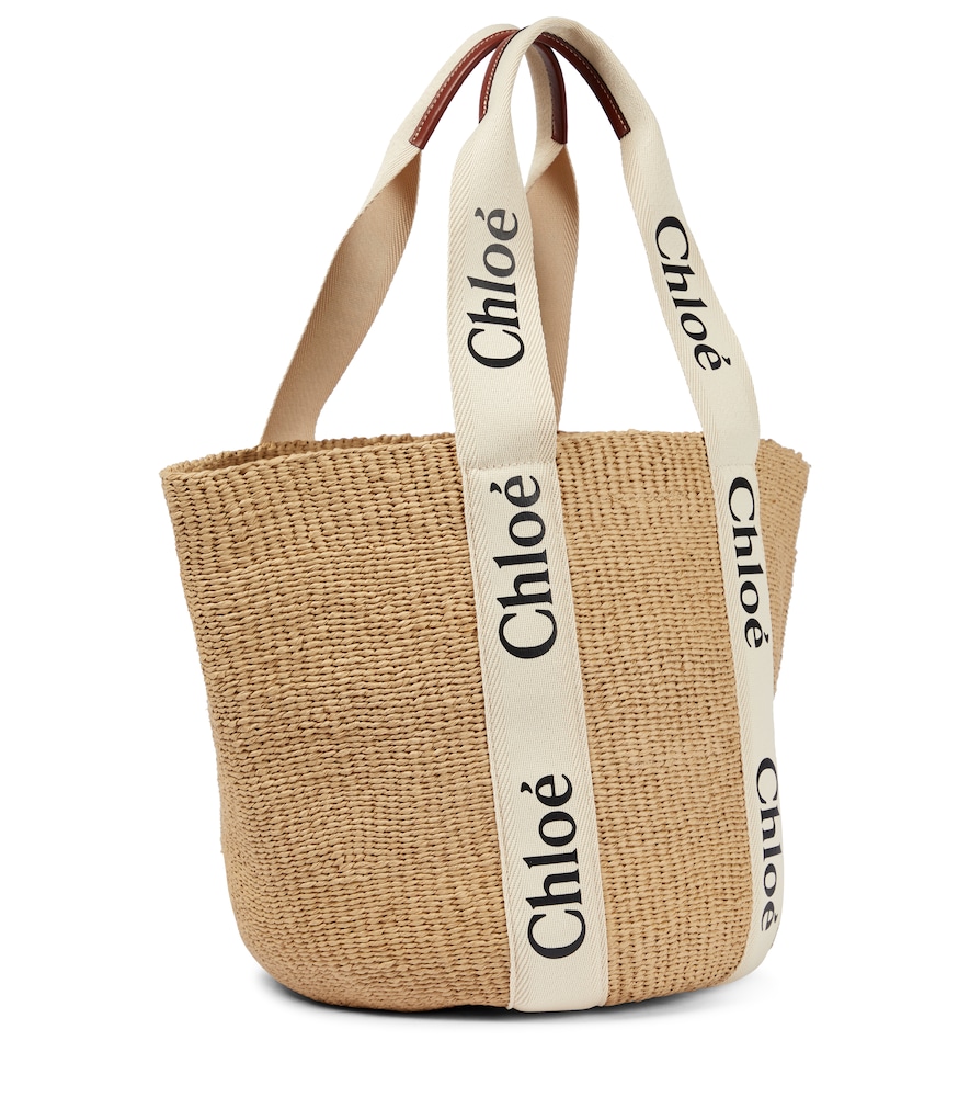 X Mifuko Woody Large raffia tote