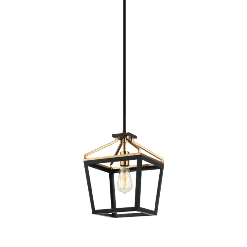 Matteo Mavonshire 1-Light Chandelier In Black With Aged Gold Bra