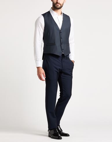 Man Tailored Vest Midnight blue Size 38 Wool