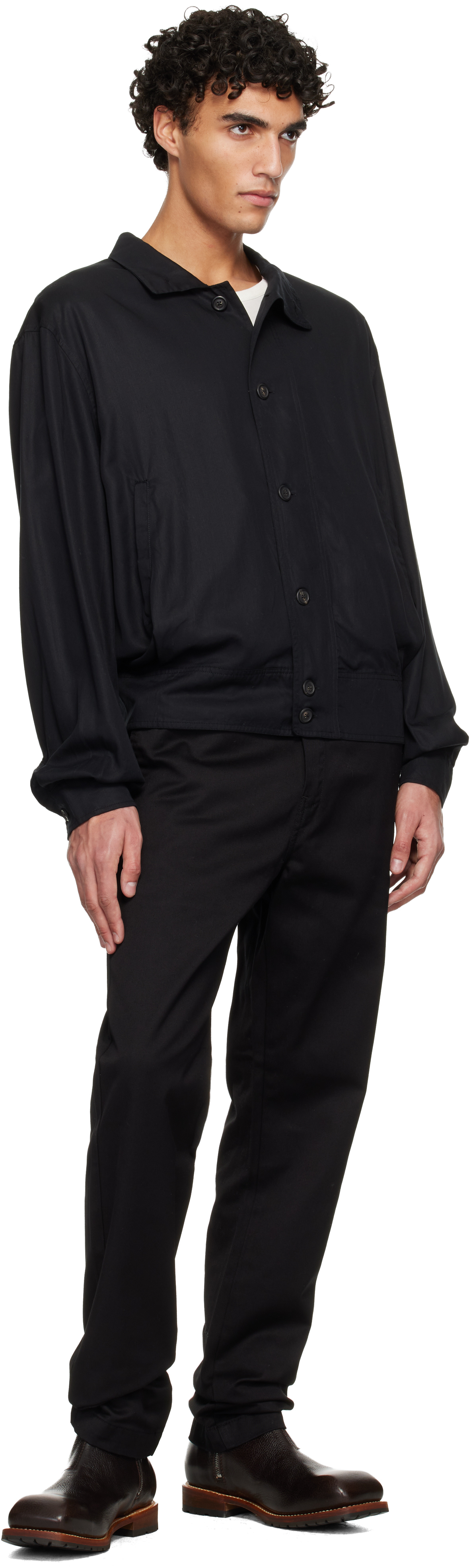 Black Rinsed Tapered Master Trousers