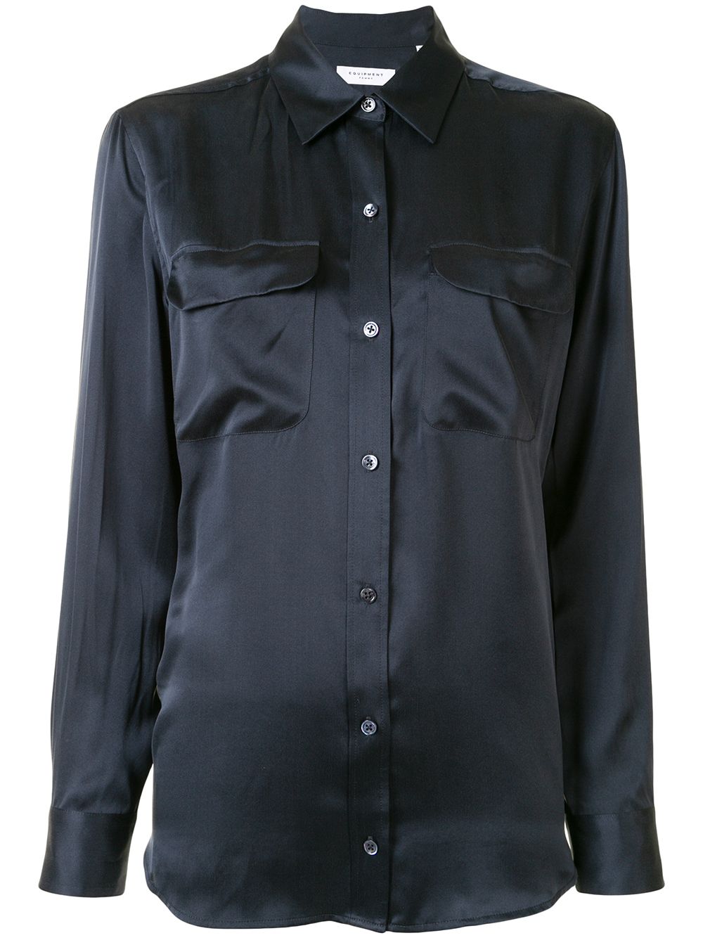 Signature silk satin shirt - Blue