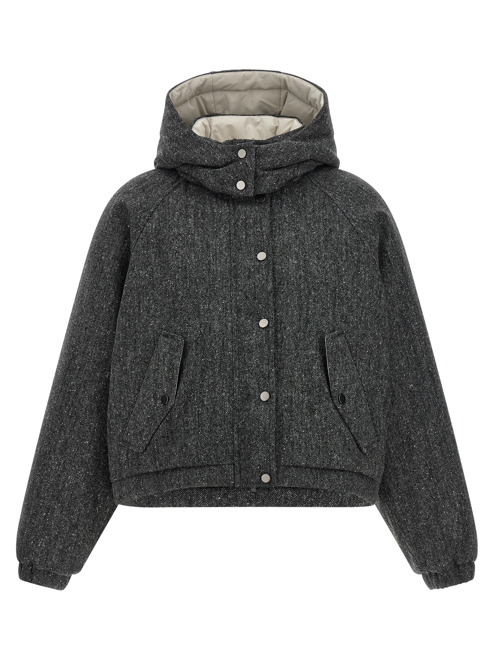 Donegal Tweed Down Jacket — Gray