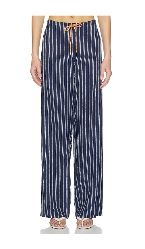 THE UPSIDE Belize Charli Drawstring Pant in Navy. M. Also in L, S