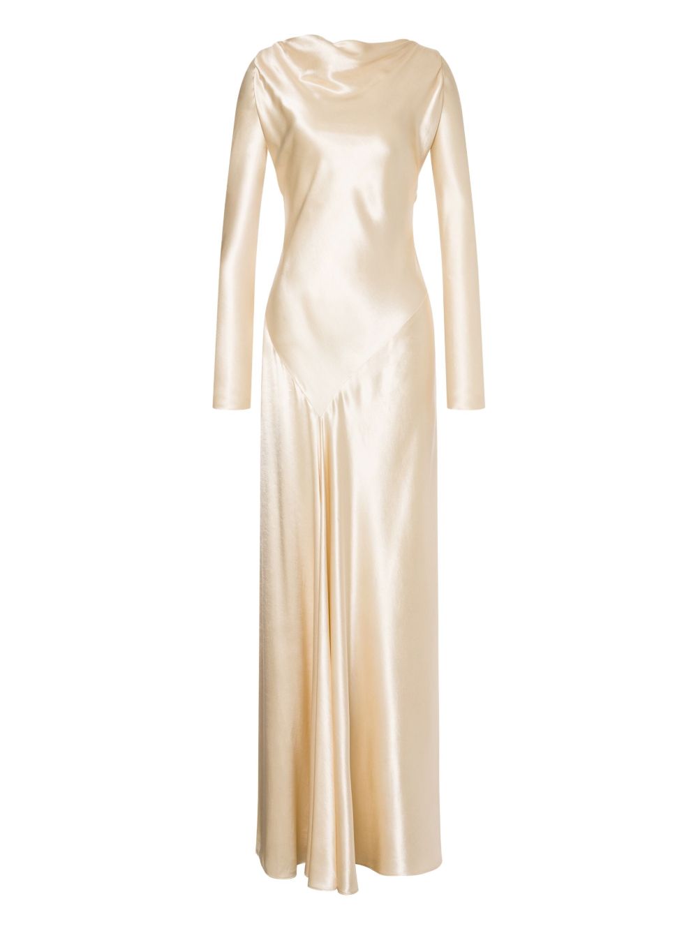 Satin long dress - White