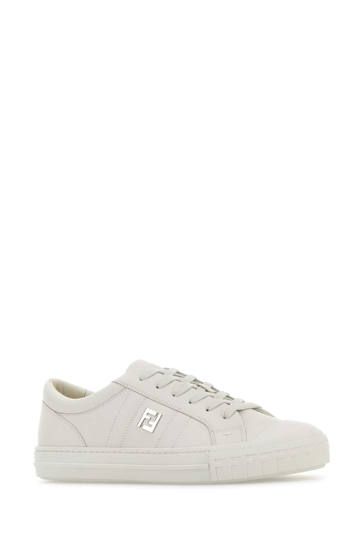 Fendi White Leather Domino Sneaker