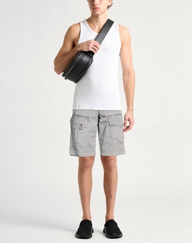 Man Shorts & Bermuda Shorts Grey Size 32 Cotton
