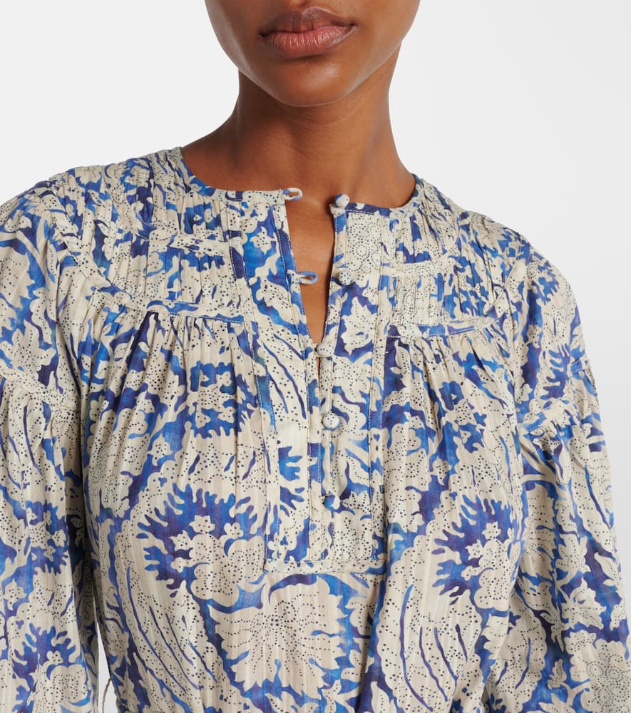 Seraphina printed cotton-blend midi dress