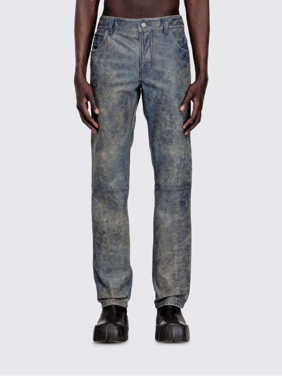 Pants Men color Denim