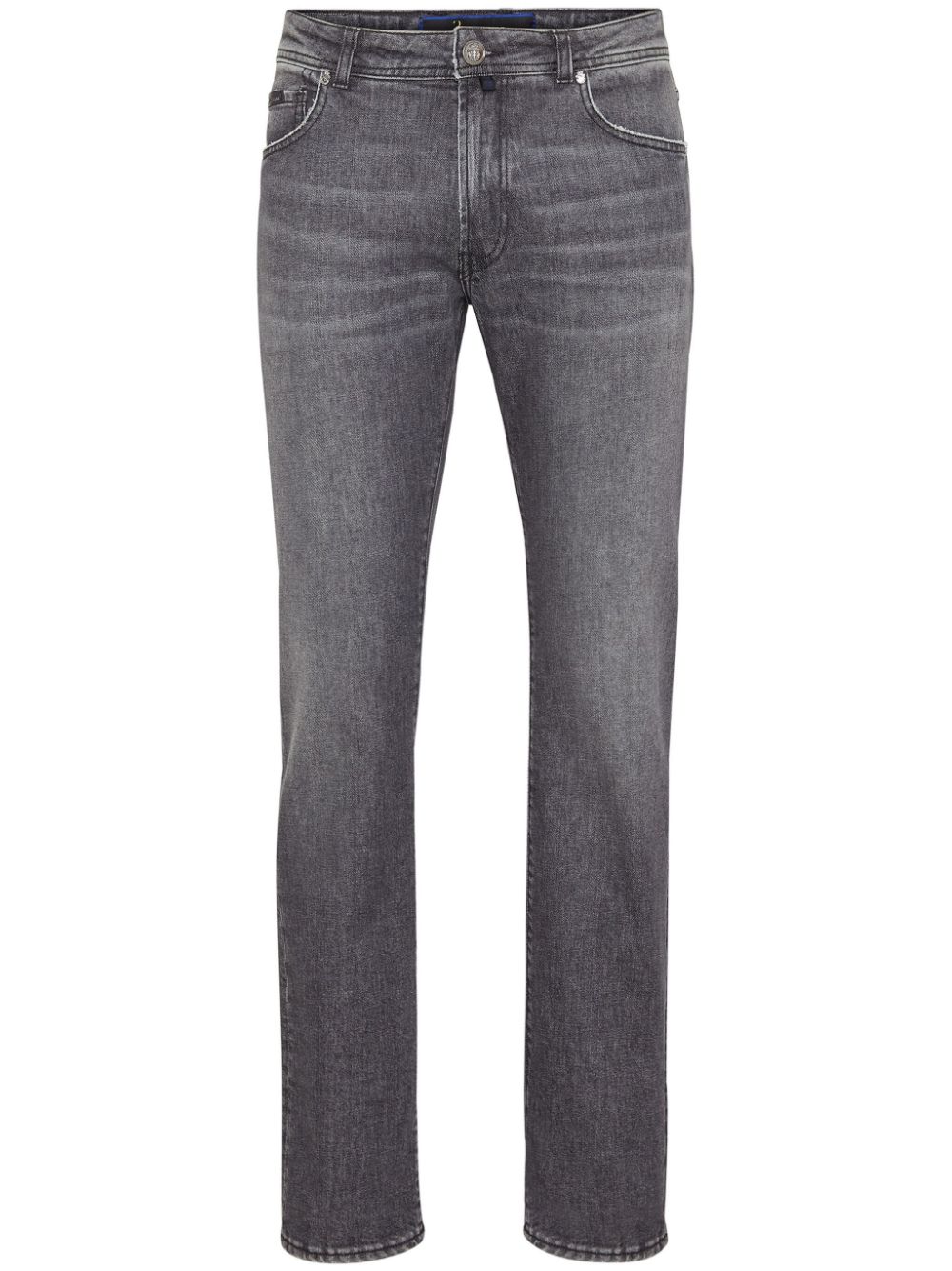 Logo-appliqué straight-leg jeans - Grey