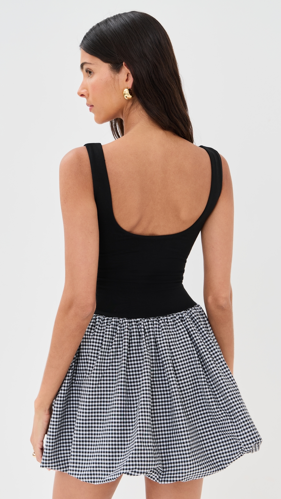 Piper Combo Dress Black/Gingham