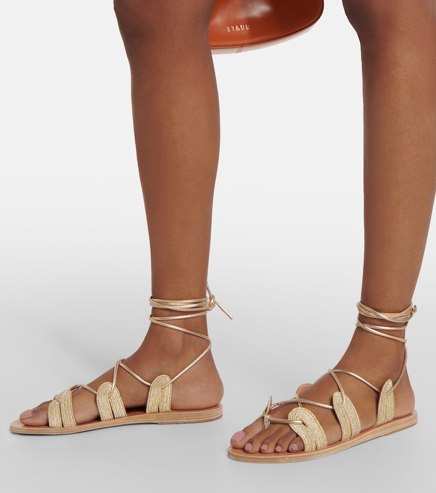 Ancient Greek Sandals Aristides metallic leather sandals