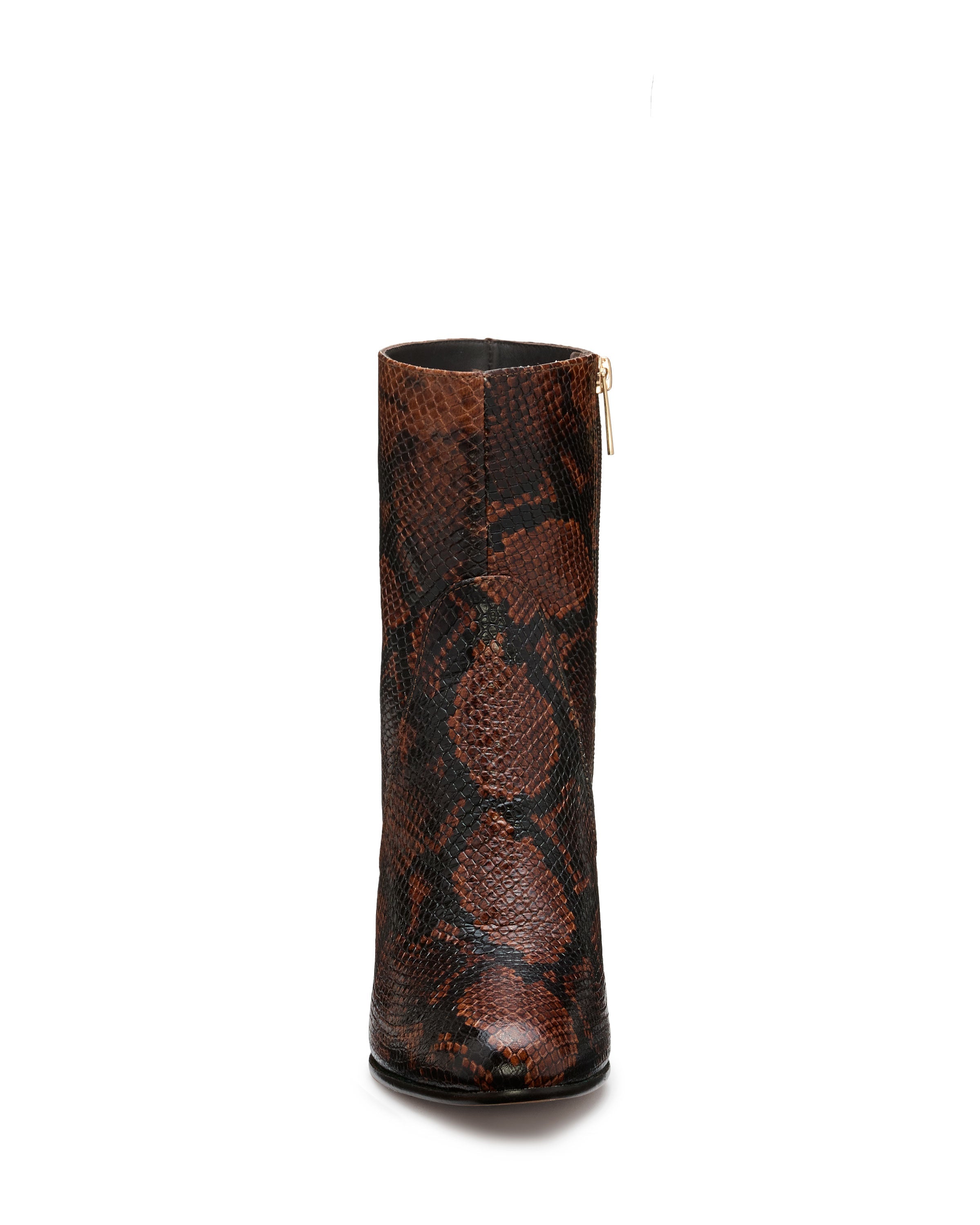 Caro Heeled Ankle Boots Brown Snake in Brown snake