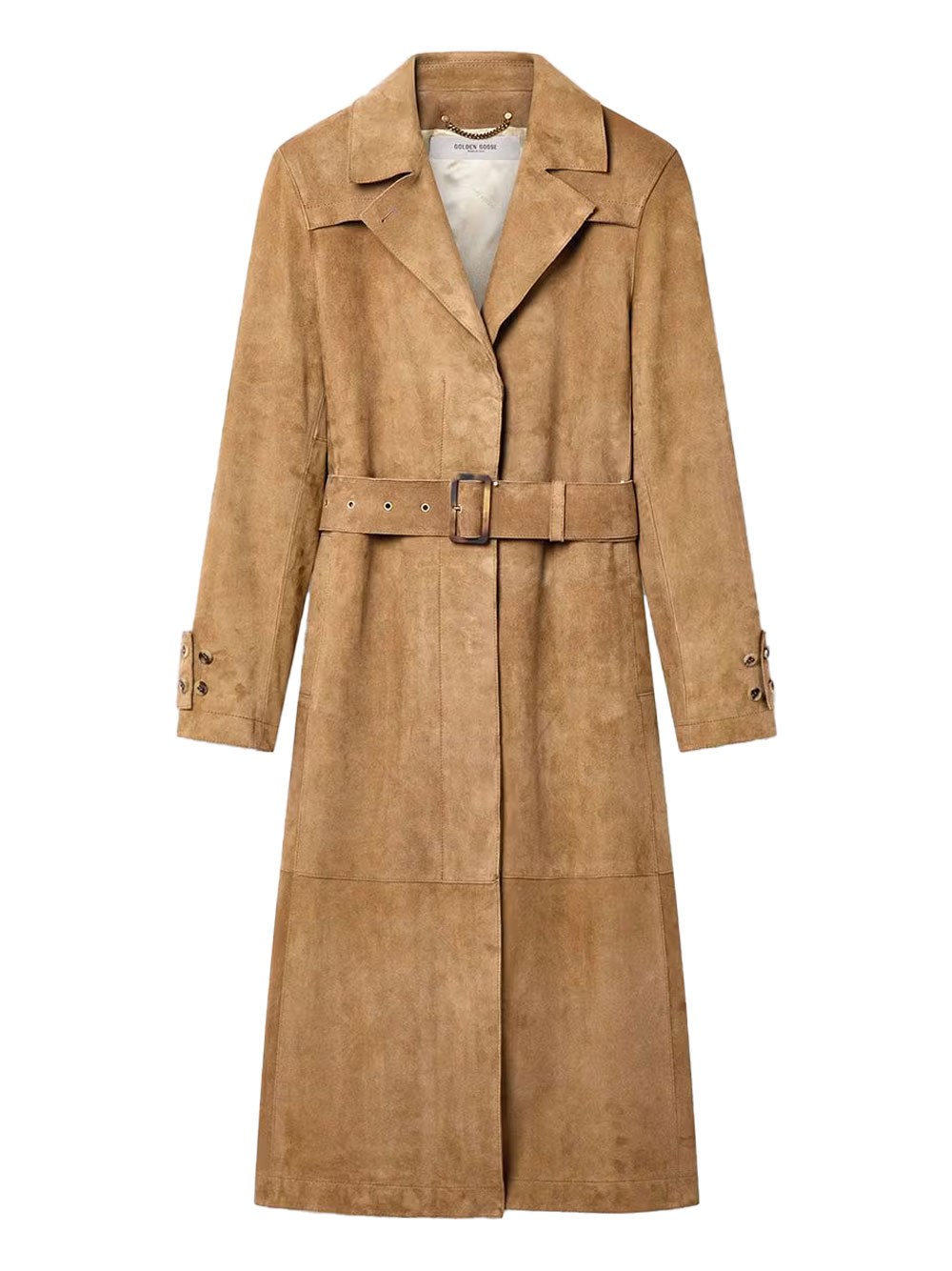 Waxed Treatment With Lived-In Effect Suede Trench Coat