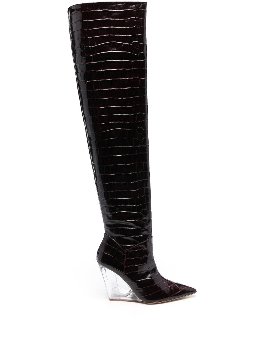 Lucite 100mm thigh-high boots - Red