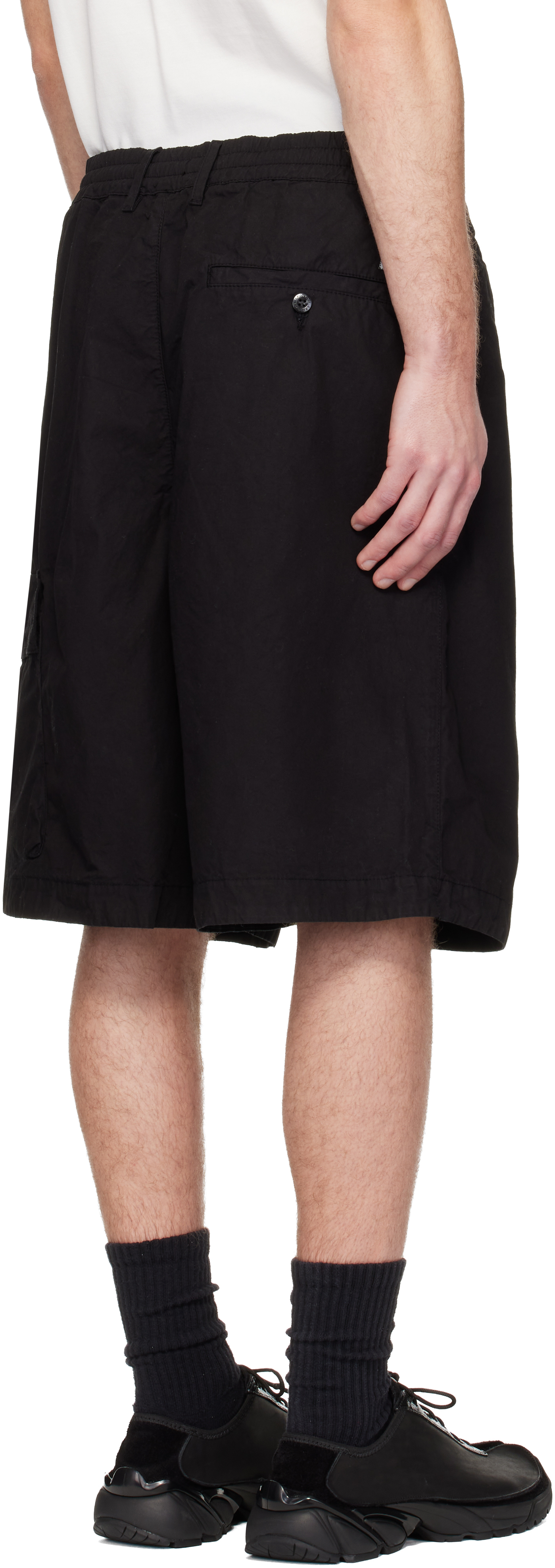 Black Micro-Reps Boxy Lens Shorts