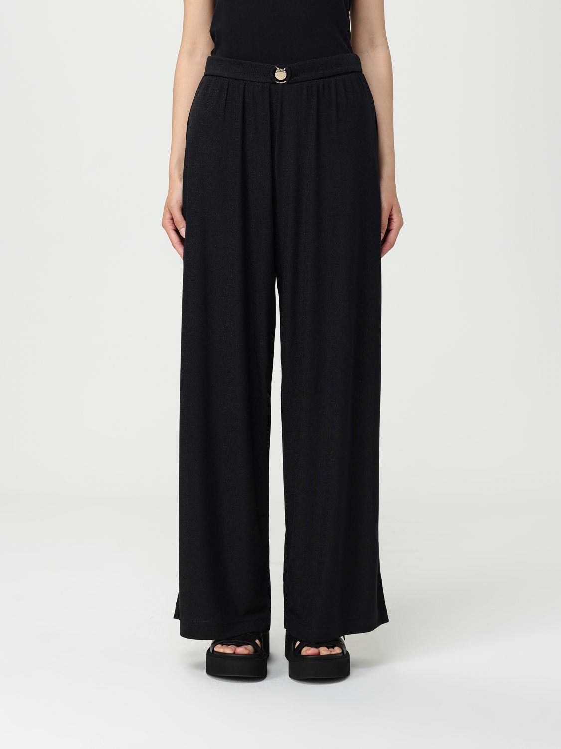 Emporio Armani logo-engraved trousers - Black