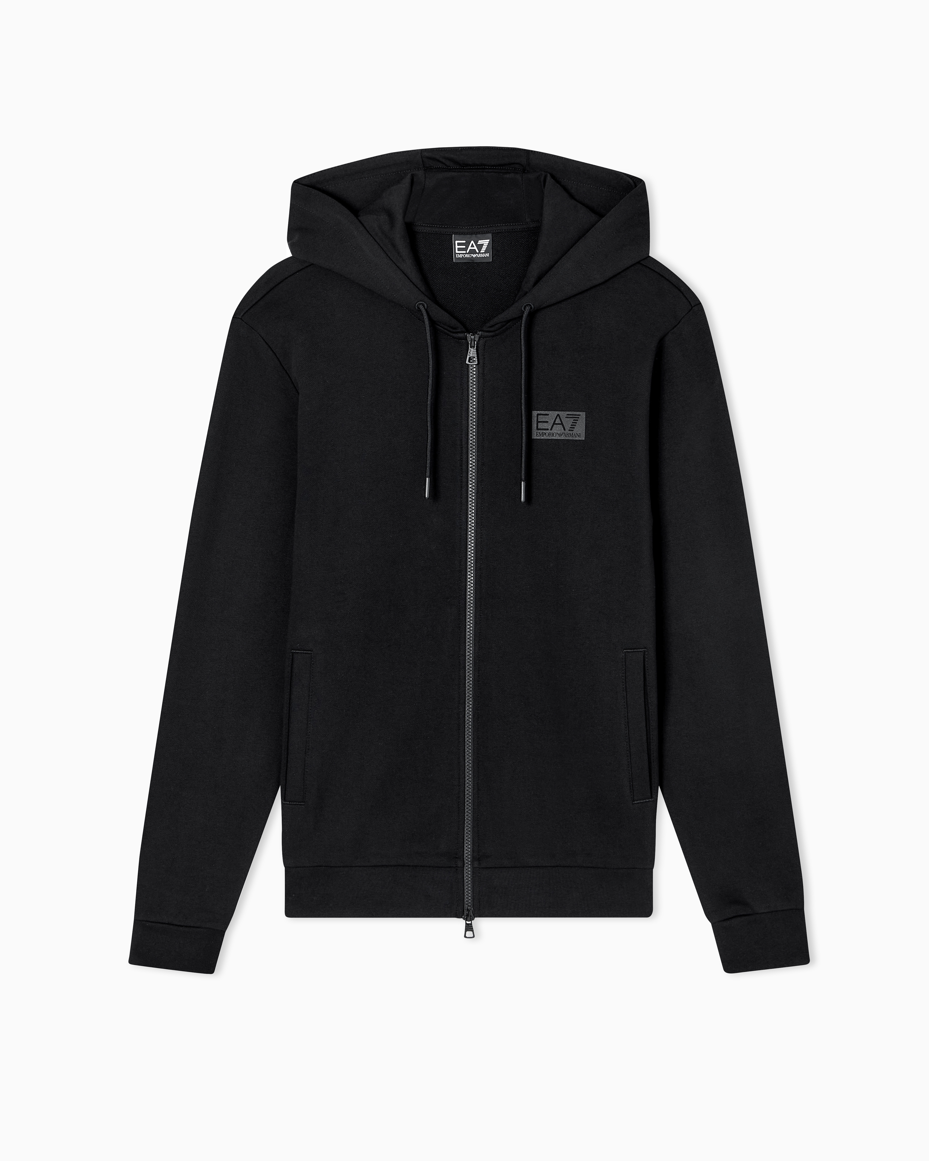 Logo Series cotton hooded, zip-up sweatshirt