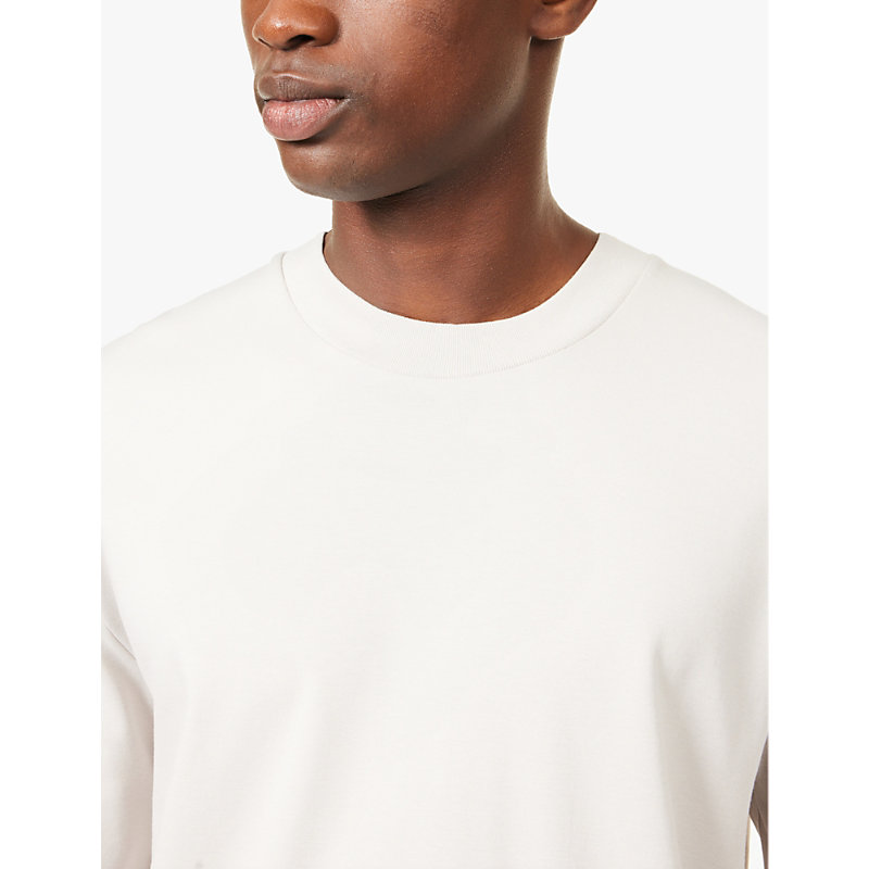 Mens Putty Regular-fit Long-sleeve Cotton T-shirt 